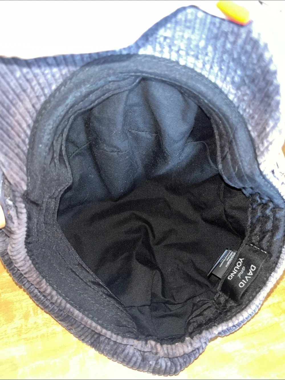 David and Young Gray Corduroy Newsboy Cap with Wooden Button